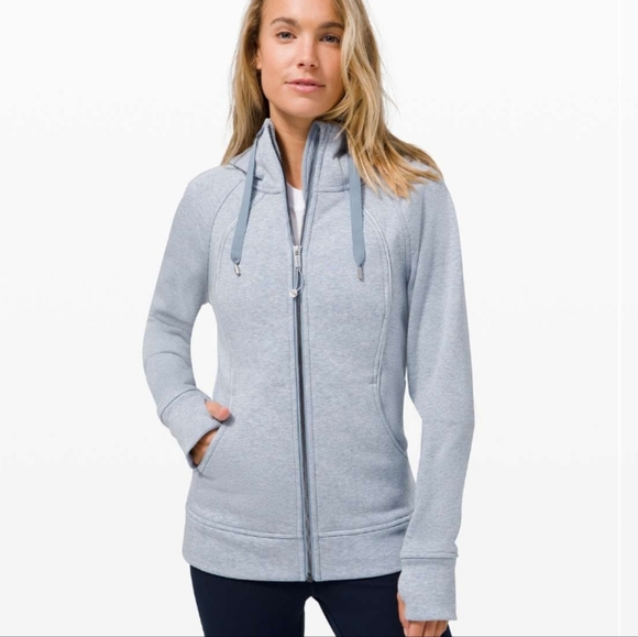 LULULEMON Scuba Plush Full Zip Hoodie - Heathered Chambray - Picture 1 of 9